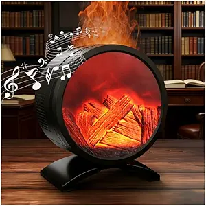 Fireplace Flame Oil Diffuser with Speaker